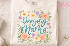 Praying Mama PNG, Floral Mom Sublimation, Christian Mother P Product Image 1