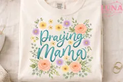 Praying Mama PNG, Floral Mom Sublimation, Christian Mother P Product Image 1