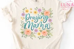 Praying Mama PNG, Floral Mom Sublimation, Christian Mother P Product Image 4