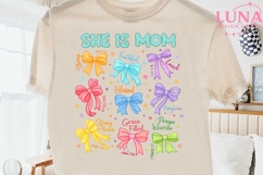 She Is Mom Bible Verse Bows PNG, Christian Mom Sublimation Product Image 2