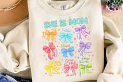 She Is Mom Bible Verse Bows PNG, Christian Mom Sublimation Product Image 3