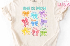 She Is Mom Bible Verse Bows PNG, Christian Mom Sublimation Product Image 4