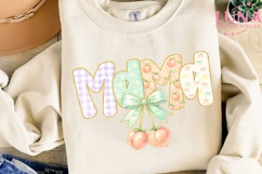 Mama Peach Bow PNG, Coquette Mama Sublimation, Mother's Day Product Image 2