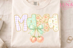 Mama Peach Bow PNG, Coquette Mama Sublimation, Mother's Day Product Image 3
