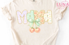 Mama Peach Bow PNG, Coquette Mama Sublimation, Mother's Day Product Image 4