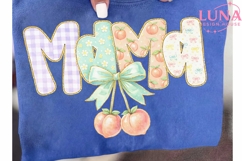 Mama Peach Bow PNG, Coquette Mama Sublimation, Mother's Day Product Image 6