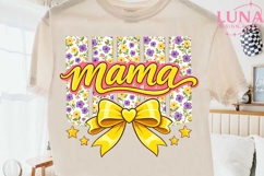 Mama Floral Bow PNG, Coquette Mama PNG, Mothers Day Sublimation Product Image 2