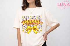 Mama Floral Bow PNG, Coquette Mama PNG, Mothers Day Sublimation Product Image 1