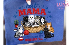 Cat Mama Obsessed Club PNG, Never Enough Cats Sublimation Product Image 6