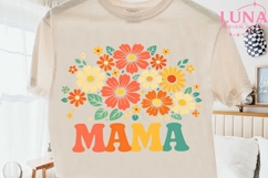 Retro Mama Floral PNG, Groovy Mom Sublimation, Mother's Day Product Image 2