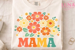 Retro Mama Floral PNG, Groovy Mom Sublimation, Mother's Day Product Image 3