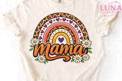 Mama Rainbow Leopard PNG, Boho Mom Sublimation, Daisy Mama P Product Image 4