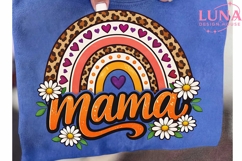 Mama Rainbow Leopard PNG, Boho Mom Sublimation, Daisy Mama P Product Image 6