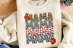 Mama Strawberry Leopard PNG, Stacked Mama Sublimation Design Product Image 3