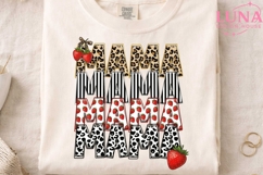 Mama Strawberry Leopard PNG, Stacked Mama Sublimation Design Product Image 4