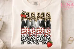 Mama Strawberry Leopard PNG, Stacked Mama Sublimation Design Product Image 4