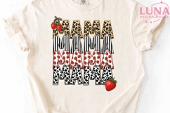 Mama Strawberry Leopard PNG, Stacked Mama Sublimation Design Product Image 5