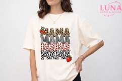 Mama Strawberry Leopard PNG, Stacked Mama Sublimation Design Product Image 6