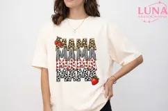 Mama Strawberry Leopard PNG, Stacked Mama Sublimation Design Product Image 6