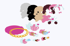 Rag Doll Tea Party 3D SVG Product Image 2