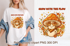 Cute Psychedelic Mushroom Clipart | Groovy Mushroom PNG Product Image 1