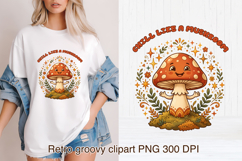 Cute Psychedelic Mushroom Clipart | Groovy Mushroom PNG Product Image 1