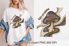 Cute Psychedelic Mushroom Clipart | Groovy Mushroom PNG Product Image 1