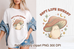 Cute Psychedelic Mushroom Clipart | Groovy Mushroom PNG Product Image 1