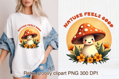 Cute Psychedelic Mushroom Clipart | Groovy Mushroom PNG Product Image 1