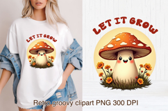 Cute Psychedelic Mushroom Clipart | Groovy Mushroom PNG Product Image 1