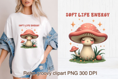 Cute Psychedelic Mushroom Clipart | Groovy Mushroom PNG Product Image 1