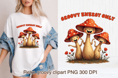 Cute Psychedelic Mushroom Clipart | Groovy Mushroom PNG Product Image 1