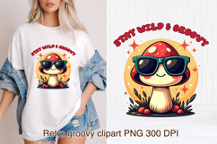 Cute Psychedelic Mushroom Clipart | Groovy Mushroom PNG Product Image 1