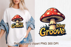 Cute Psychedelic Mushroom Clipart | Groovy Mushroom PNG Product Image 1