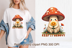 Cute Psychedelic Mushroom Clipart | Groovy Mushroom PNG Product Image 1