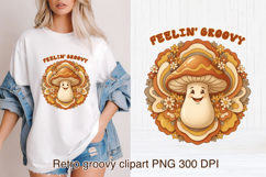 Cute Psychedelic Mushroom Clipart | Groovy Mushroom PNG Product Image 1