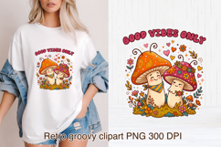 Cute Psychedelic Mushroom Clipart | Groovy Mushroom PNG Product Image 1