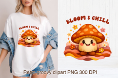 Cute Psychedelic Mushroom Clipart | Groovy Mushroom PNG Product Image 1