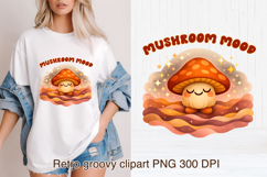 Cute Psychedelic Mushroom Clipart | Groovy Mushroom PNG Product Image 1