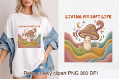 Cute Psychedelic Mushroom Clipart | Groovy Mushroom PNG Product Image 1