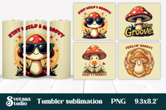 Groovy psychedelic mushroom tumbler | Retro mushroom tumbler Product Image 1