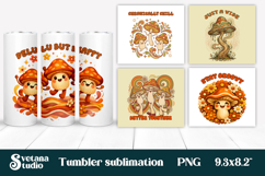 Groovy psychedelic mushroom tumbler | Retro mushroom tumbler Product Image 1
