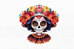 Dia De Los Muertos Skeleton Watercolor Sublimation Clipart Product Image 6
