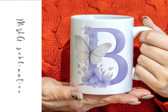 Alphabet, Letters, Monogram, purple flowers Product Image 4