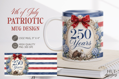 Patriotic Mug wrap Independence Day 250 years anniversary Product Image 1