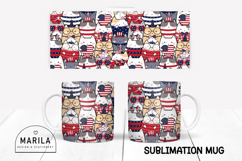 Patriotic Cats Mug Design | sublimation design Product Image 1