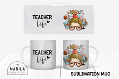 Blonde Messy Bun Teacher Life Mug Design Product Image 1