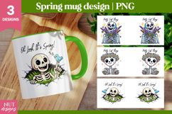 Spring Mug wrap, Floral Funny Skeleton Mug Funny quotes Product Image 1