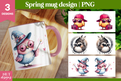 Spring Mug wrap, Cool Bird character Magic Teenager Product Image 1