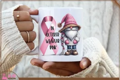 In October We Wear Pink Gnome, Breast Cancer Awareness Gnome Product Image 4